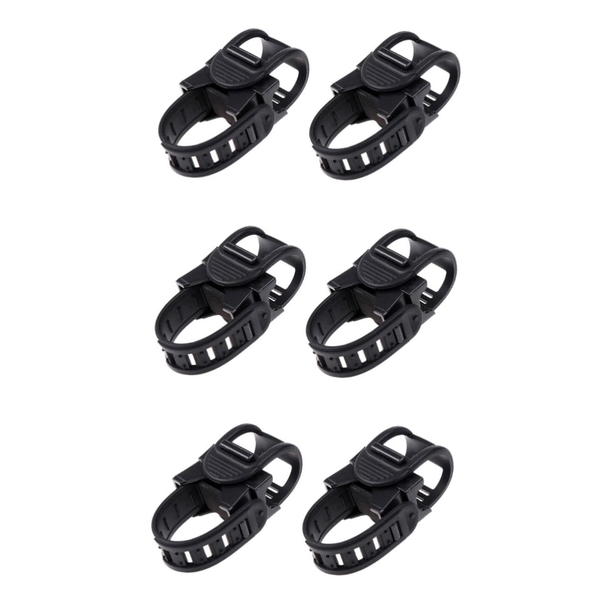 VICASKY 3sets 2pcs Adjustable Bike Flashlight Mount Lightweight Plastic Handlebar Bracket Clip Clamp for Steady Flashlight Rotation Fit Black 2pcs*3