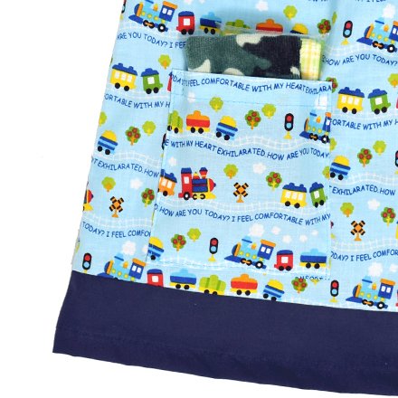 Amazon.co.jp: スモック100-110cm カラフル列車で行こう（スケアー地  