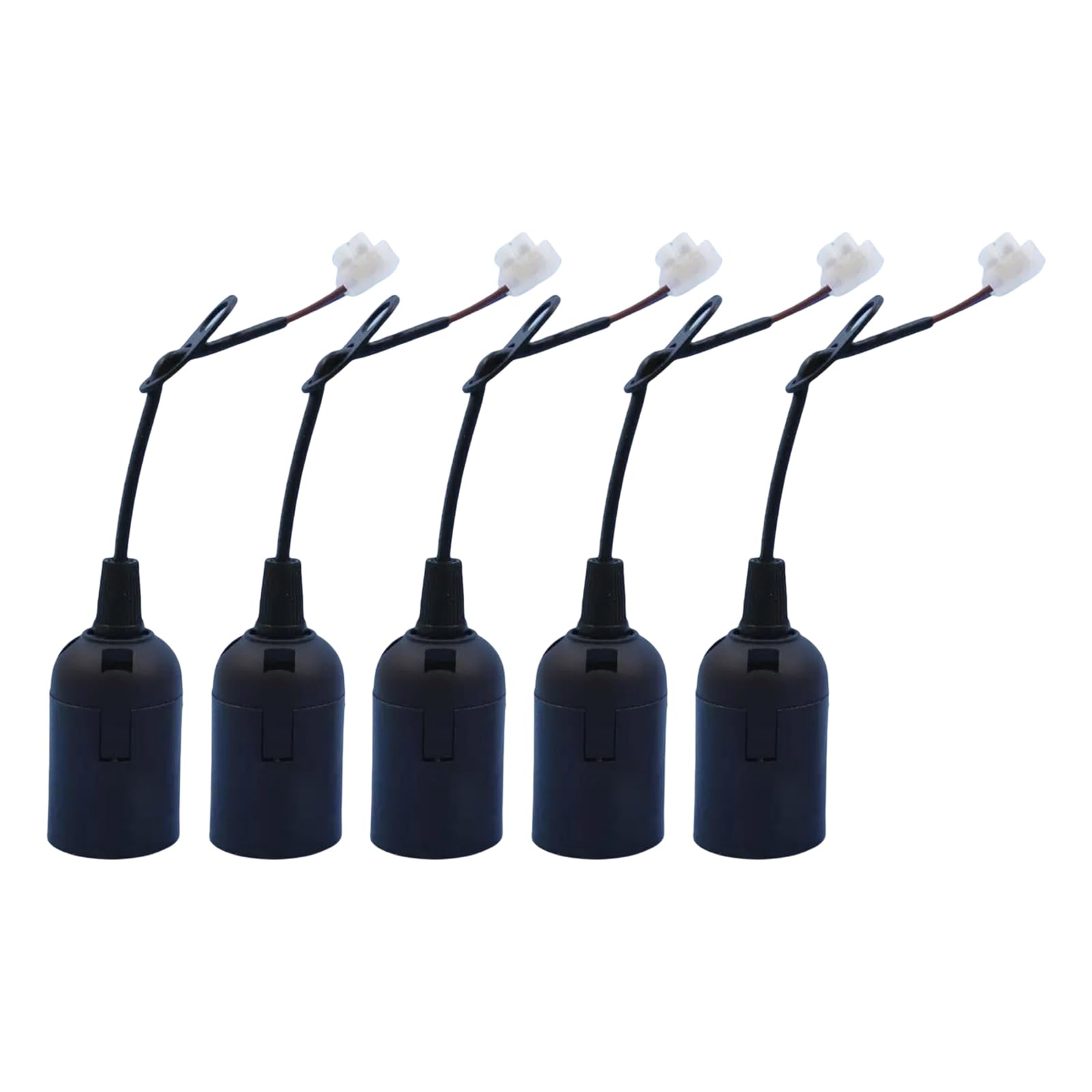 Buxuaaaa 5Pcs E27 Construction Socket Lamp Holder with Cable Quick Install Bulb Lamps Holder Renovation Socket Lighting Accessory Lamp