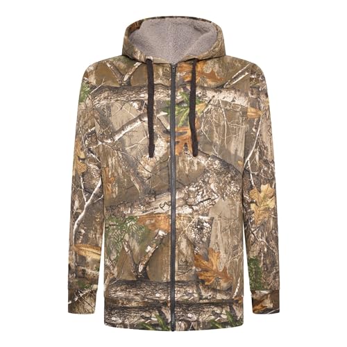 Image of Forge Mens Full Zip Jungle Print Hoodie Plus Size Long Sleeve Hooded Sweatshirt for Big and Tall Men, Size- 2XL Camouflage