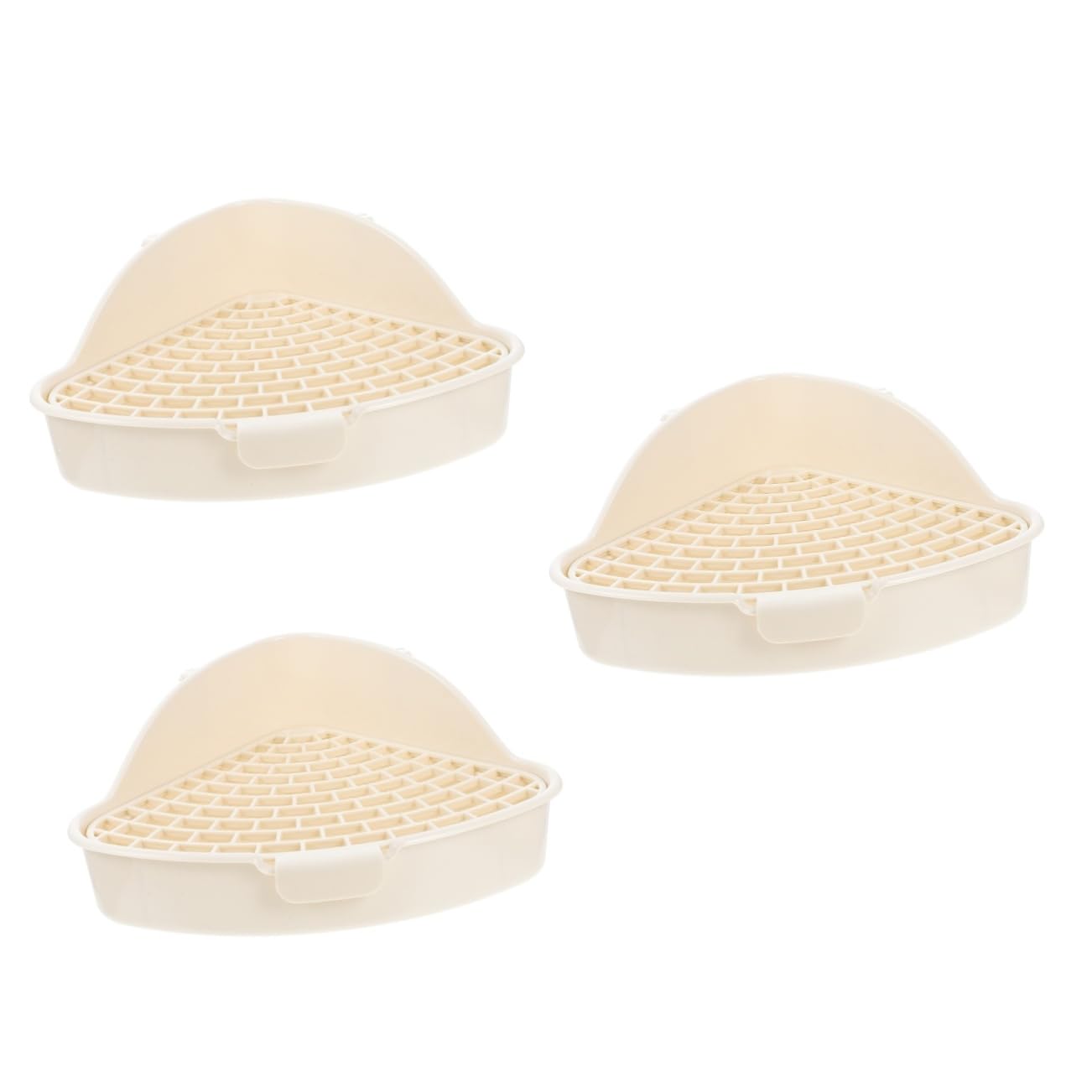 BESPORTBLE 3pezzi Toilette per Conigli e Piccoli Animali Vasino per Addestramento Lettiera Antiscivolo Design per Coniglietti Criceti e Cavia Oatmeal