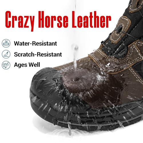 Steel Toe Boots for Men and Women,Welding Boots,S3 HRO Certified, Quick Fit System, Heat-Resistant, Waterproof, Slip-Resistant Tactical Work Shoes for Outdoor & Industrial Use4