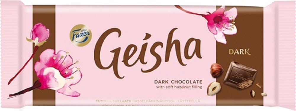 2 Bars x 100 g of Fazer Geisha Dark - Original - Finnish - Dark Chocolate with Soft Hazelnut filling