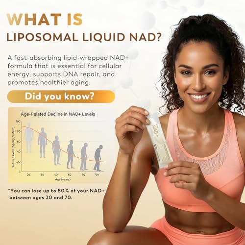 Image of NAD+ Liquid Supplement 1500mg - NAD Nicotinamide Riboside & Resveratrol with PQQ CoQ10, NAD Plus Help Support Absorption - Boosts Cellular Energy, Overall Vitality for Women & Men (30 Packets)