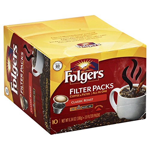 Folgers 100% Colombian Roast Coffee Filter Packs, 40 Count
