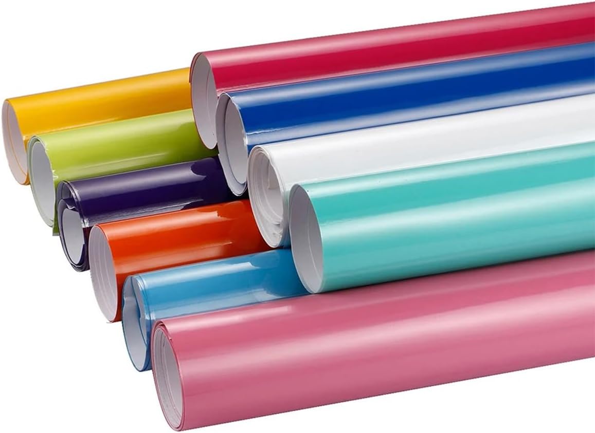 11.8x118.1in Candy Car Vinyl Wrap, Glossy Auto Sticker Bubble Free Air Release Decal Film Sheet, Red