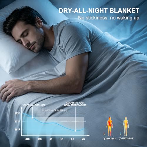 Image of EMME Breathable Cooling Blankets for Hot Sleepers, Summer Blanket Twin Size 60 inchx80 inch for Bed, Thin Light Throw Blanket for Couch Sofa, Double-Sided Keep Body Cool, Cold Blankets Night Sweats