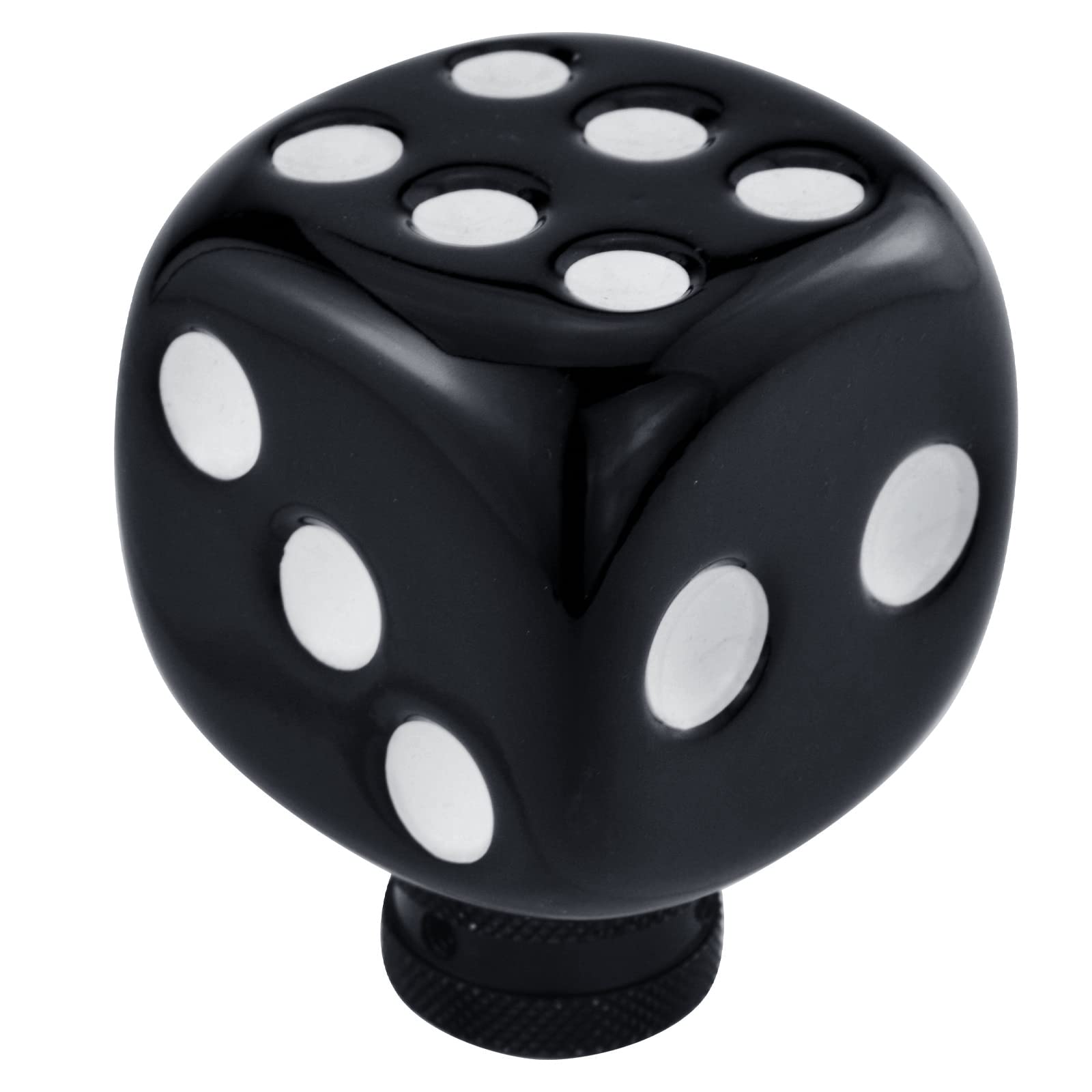 Temzzer Dice Shape Transmission Shifter Knob Resin Vehicle Shift Lever Stick Handle for Most Manual Automotive Vehicles (Black, White)