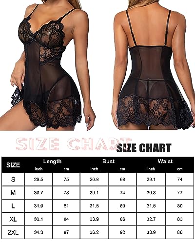 Joligiao-Conjunto-de-Lenceria-Sexy-para-Mujer-Lenceria-de-Encaje-con-Cuello-en-V-2-Piezas-Lenceria-Erotica-con-Tanga-Floral-Transparente-Ropa-Interior-sin-Mangas