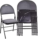 Moccha 6 -Pack Commercial Folding Chairs w/Upholstered Padded Seat & Back, Fabric Seating w/Handle...