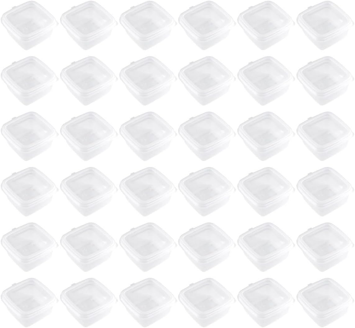 50pcs Square Sauce Cups with Lids, 50ml Sealing Condiment Containers for Takeout, Food Sampling, and Seasoning Storage