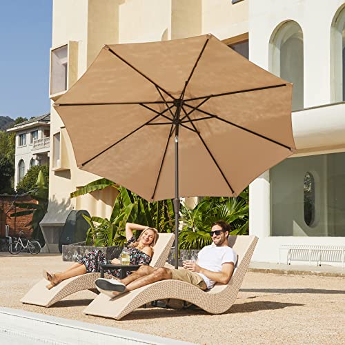 Image of JEAREY 9FT Outdoor Patio Umbrella, Market Umbrella, Beige