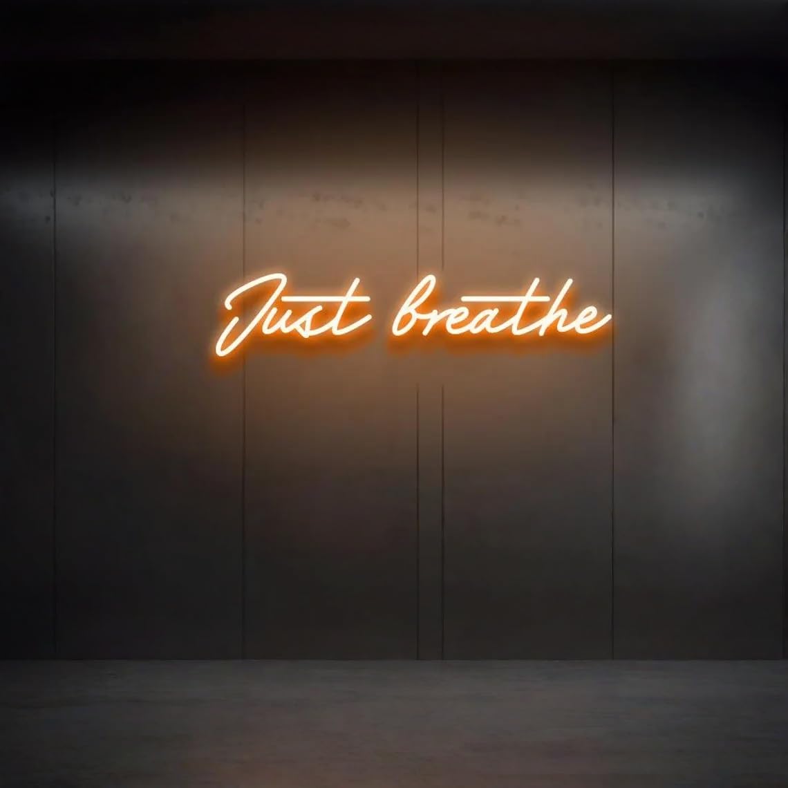 Just Breathe LED Neon Sign,Breathe Neon Signs Light Up Sign for Wall Decor for Bedroom Yoga Studio Gym