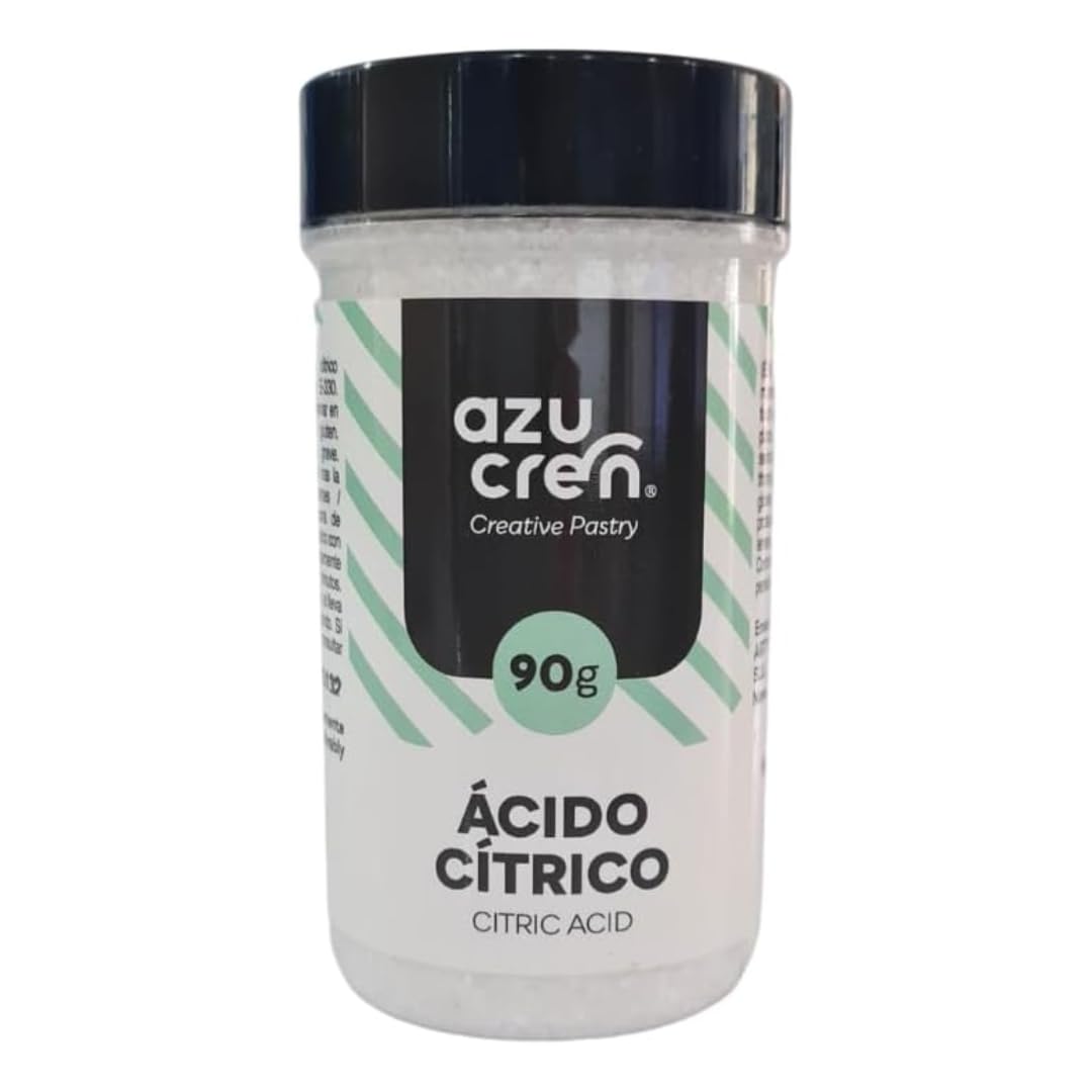 Azucren, Acido Citrico Alimentario, Perfecto para Reposteria, Potenciador del Sabor y Cobservante Natural, Ideal para Fondant, Mermeladas, Glaseados, Limonadas y Mas, 90 Gramos