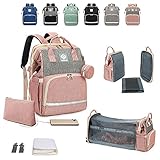 NEENUX Diaper Bag Backpack - 3 in 1 Diaper Bag with Changing Station, Baby Bag Backpack, Travel Bassinet Foldable Baby Bed, Portable Changing Pad, Multifunction Diaper Bag Baby Bags for Boys and Girls