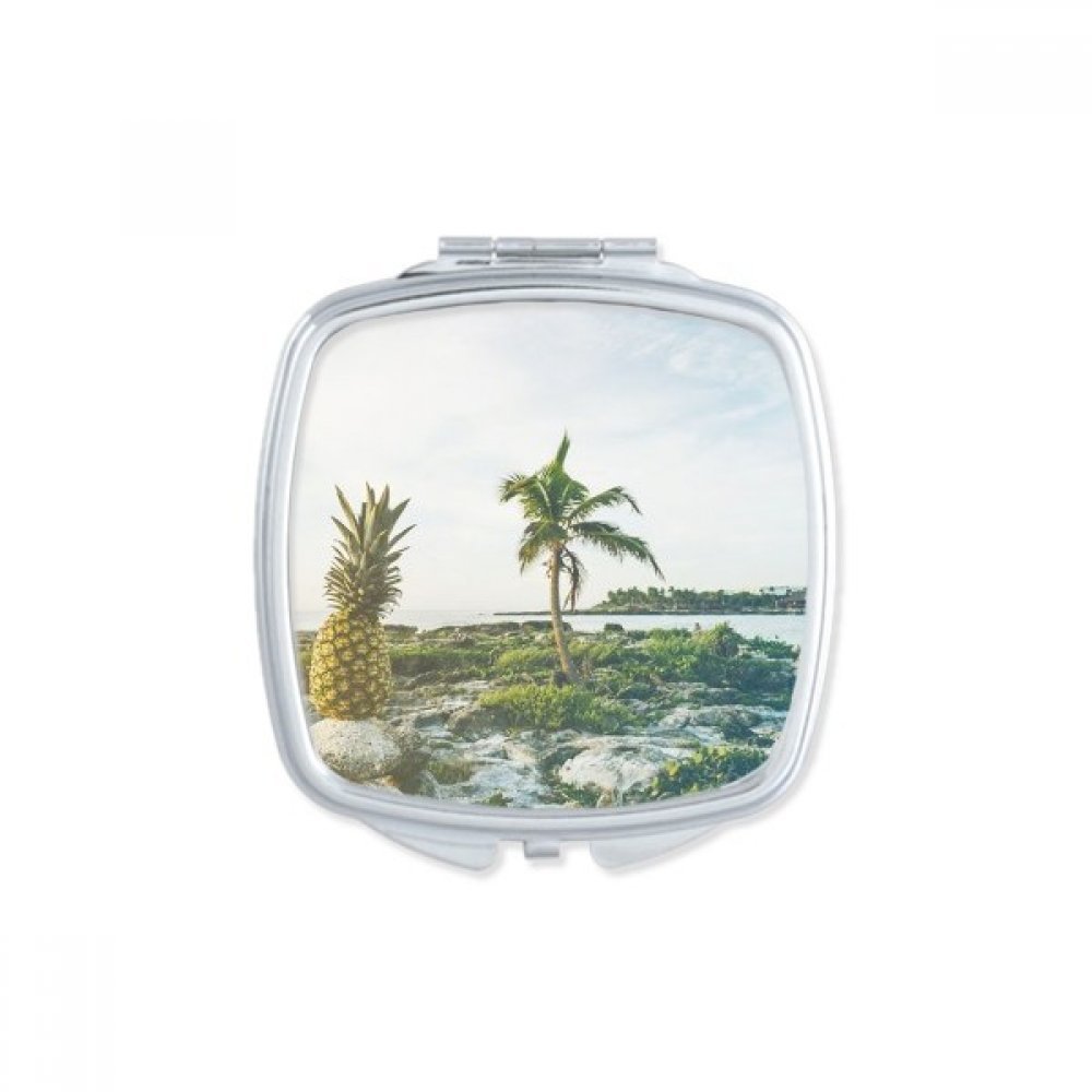 Miroir de poche ocean en verre et support portable rond multicolore