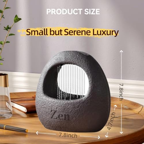 Tabletop Water Fountains, 7.8" Indoor Waterfall with 4-Color Relaxing Lights & Quiet Submersible Pump, Small Soothing Sound Machine, Feng Shui Decor for Good Luck, Relaxation & Meditation — view 3