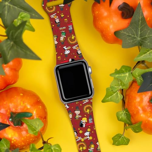Affinity Bands Peanuts Thanksgiving HD Watch Band Compatible with Apple Watch (38/40/41mm Short Thanksgiving Gang)