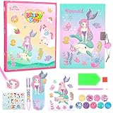 YOYTOO Diamond Art Kit for Kids Age 6-8-9-10, Mermaid Notebook Diamond Painting Fun Arts Crafts Mermaid Toys Gift for Girls Ages 6-12 Year Old Birthday Valentine Gifts