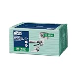 Tork 194550 trwałe, kolorowe chusteczki do czyszczenia do systemu W8 Small Pack / 1-warstwowy zestaw ściereczek do czyszczenia zielonych / do wielokrotnego użytku / jakość premium / 8 x 40 chusteczek / 30 x 38,5 cm (szer. x dł.)