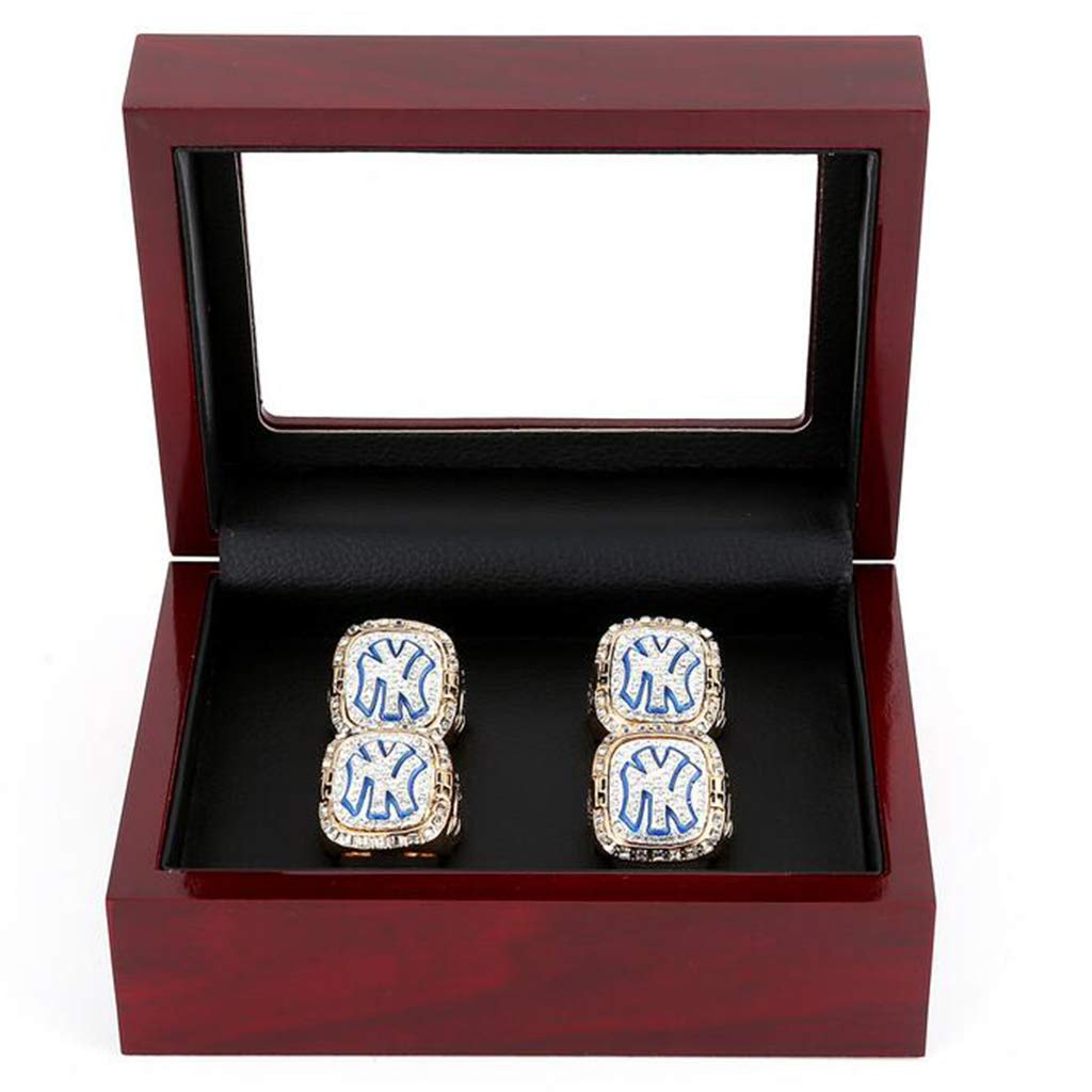 CUTICATE Luxury Wine Red Black PU Leather Wooden Box Organizer Portable 12x16x7cm 2-6 Hole Case Championship Sports Ring - Wine Red 4-Hole