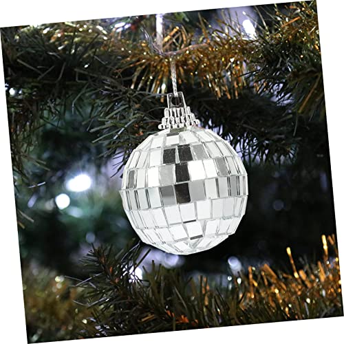 12 unidades de bolas espejadas decorativas para fiestas, bodas y Navidad, adornos colgantes reflectantes para decoración de hogar y escenario miniatura 6