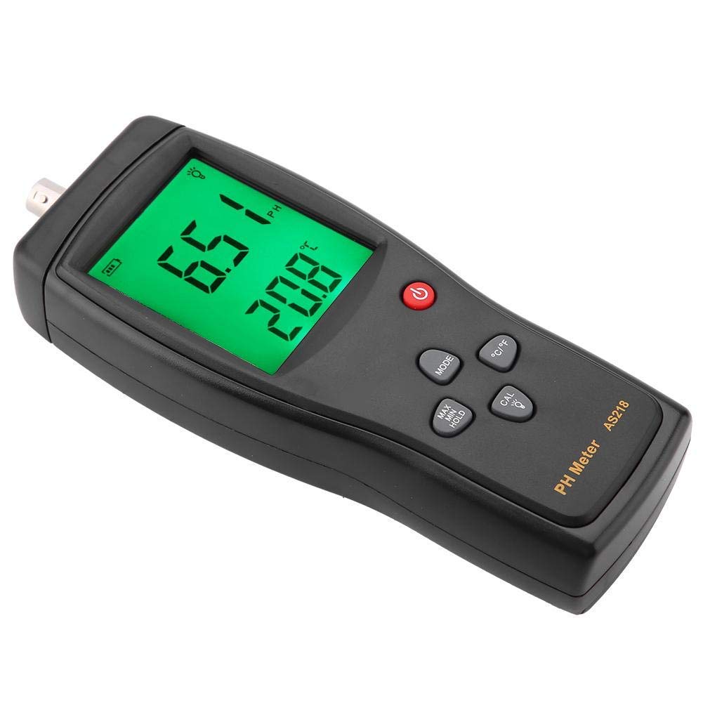 AS218 pH-mètre Numérique de qualité de l'eau, Humidimètre avec Boîte de Rangement et Sonde pour Piscine