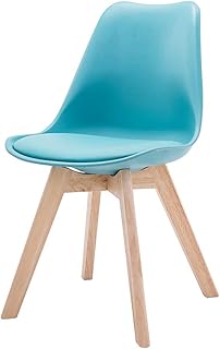 MLX Silla De Comedor, Silla De Computadora Silla Nórdica Silla Moderna Moderna De Madera Maciza Silla De Comedor Informal Silla De Negociación Restaurante Silla De Plástico (Color : Azul)