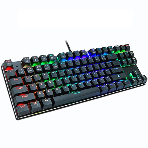 Clavier de jeu mécanique filaire Yanghao à 87 touches rétroéclairé rouge pour bureau