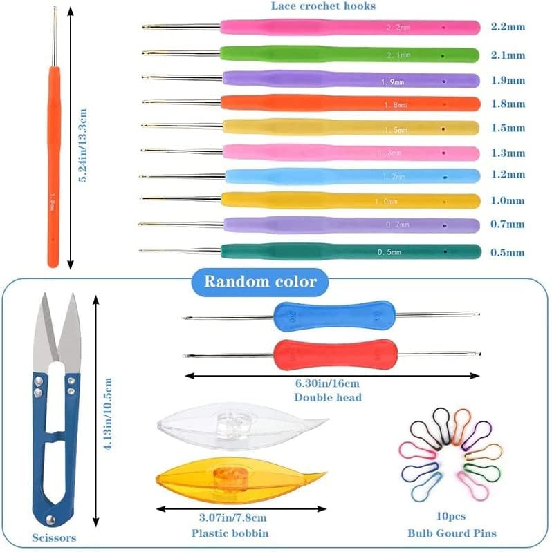 MIUSIE 16 Crochet Thread Balls 10 Lace Crochet Hooks Crochet Hooks for Crochet Cross Stitch Needlepoint Hand Embroidery