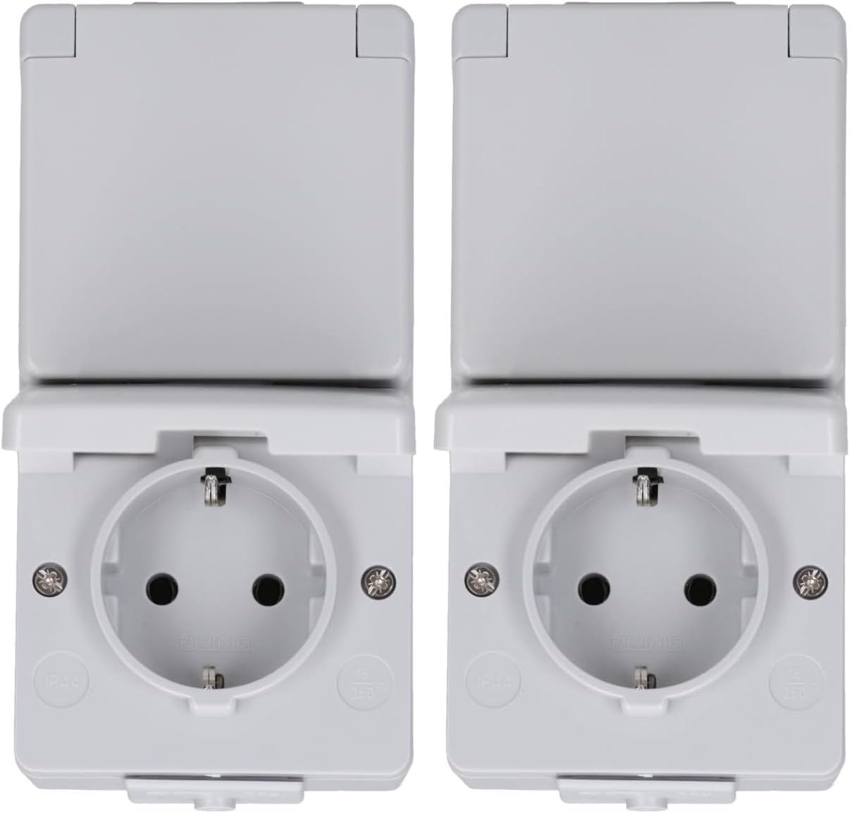 Jung Steckdose SCHUKO 622W 2fach senkrecht (Packung mit 2)