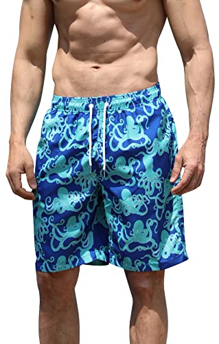 SEAUR - Mens Swim Trunks Swimwear Athletic Swimsuit Funny Print Bathing Suit Summer Board Shorts Sports Beach Pants