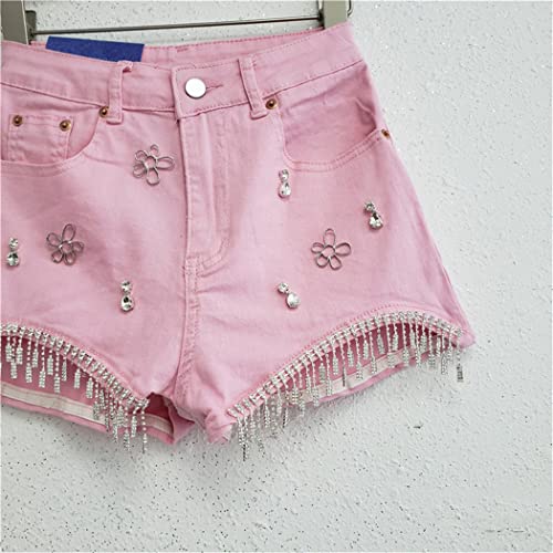 Short d'été rose pour femme ajusté taille haute anti-chaleur