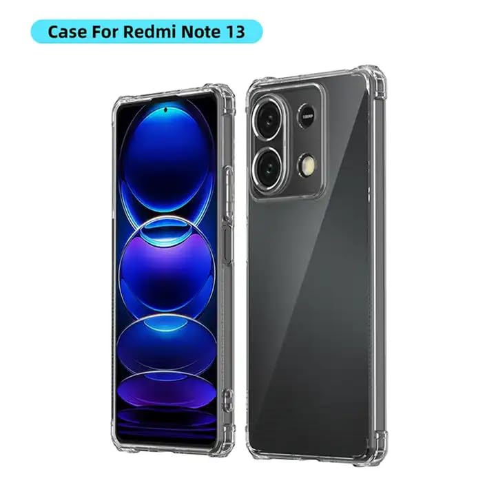 Image of for Redmi Note 13 5G Case, Redmi Note 13 5G Phone Case Clear Transparent Reinforced Corners TPU Shock-Absorption Flexible Cell Phone Cover for Redmi Note 13 5G - Transparent