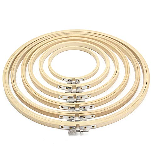 6 Pieces Embroidery Hoop Set,Bamboo Circle Cross Stitch Hoop Ring, Sewing Hoop3 inch to 10 inch for Embroidery and Cross Stitch
