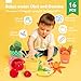 hahaland Baby Spielzeug 6 Monate, Montessori Lernspielzeug mit Obst & Gemüse Plüsch 16PCS, Weiches Motorik Spielzeug mit Rassel, Sortierspiel mit Korb, Sensorik Baby Geschenk für ab 6-12 Monate
