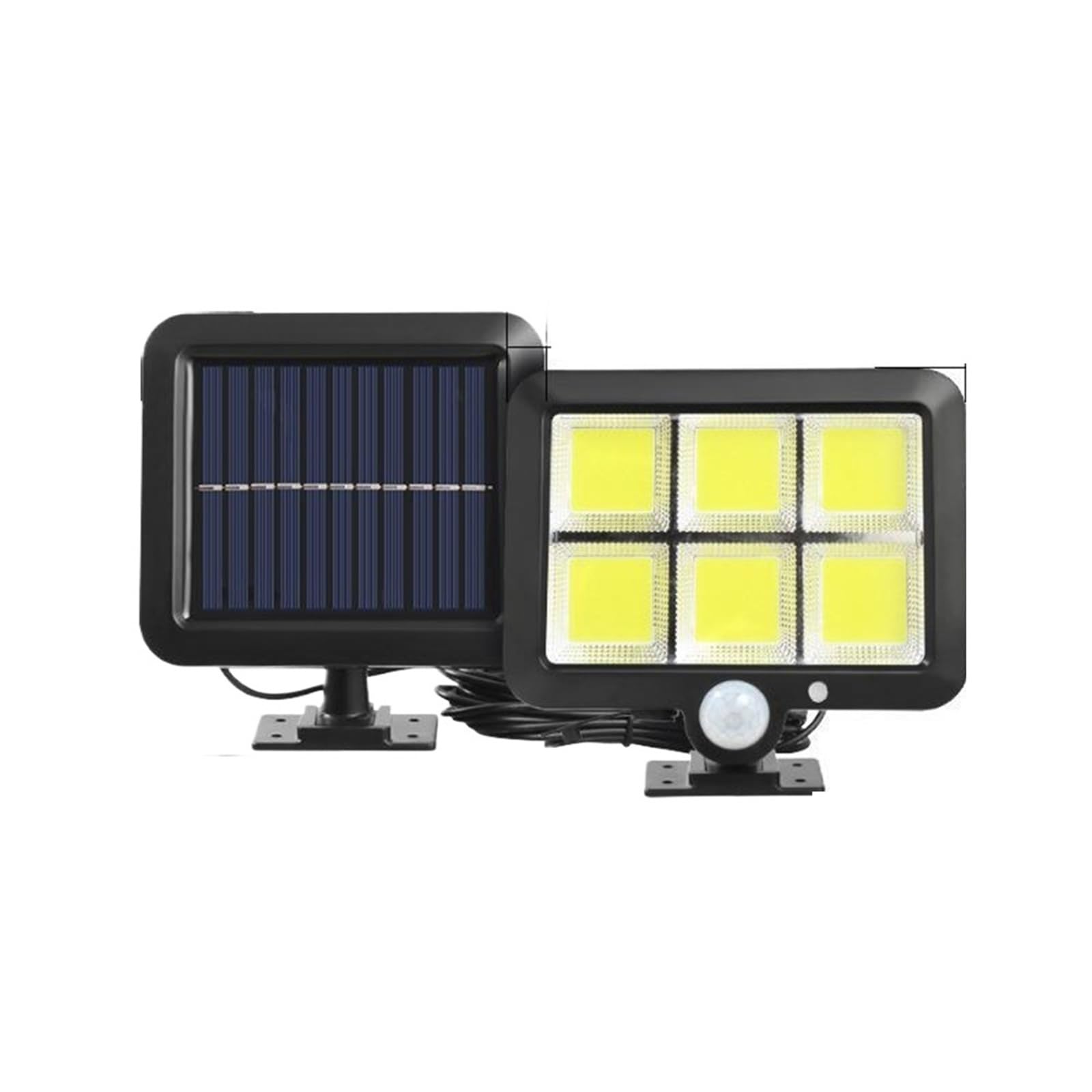Lampa solarna zewnętrzna lampa zabezpieczająca przed powodzią z pilotem światła słonecznego, lampa ścienna, wodoodporne reflektory, czujnik ruchu, 3 głowice światła uliczne (separacja 138 LED)