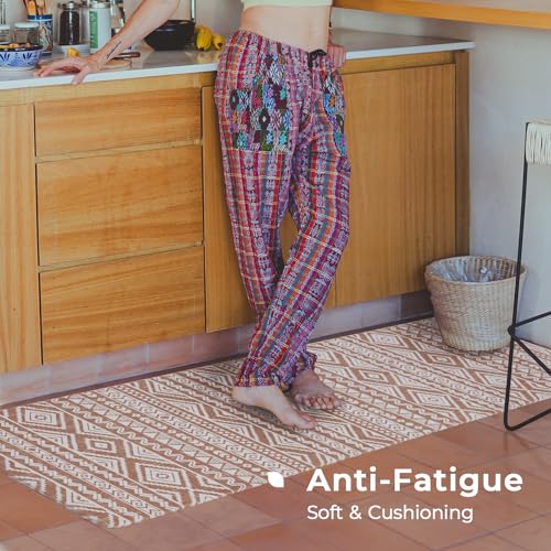 Freshmint Anti Fatigue Kitchen Mats For Floor 2 Piece Set, Waterproof & Non-Skid Boho Kitchen Rugs, Cushioned Kitchen Mat For Standing Washable Comfort Desk Kitchen Runners thumb #2