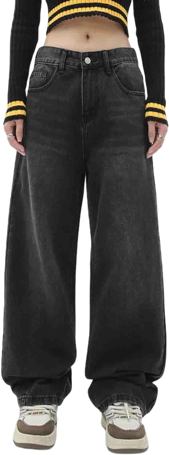 Men's Jeans Loose Pants Y2K Hip-hop Jeans Casual Solid Color Jeans Loose Retro Work Pants