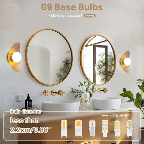 Image of 2 Pack Gold Wall Sconces Mid Century Modern Vanity Light | Modern Sconces Wall Lighting Farmhouse Wall Lights Set Long Sconces for Corridor Stairwell Bedroom Hallway