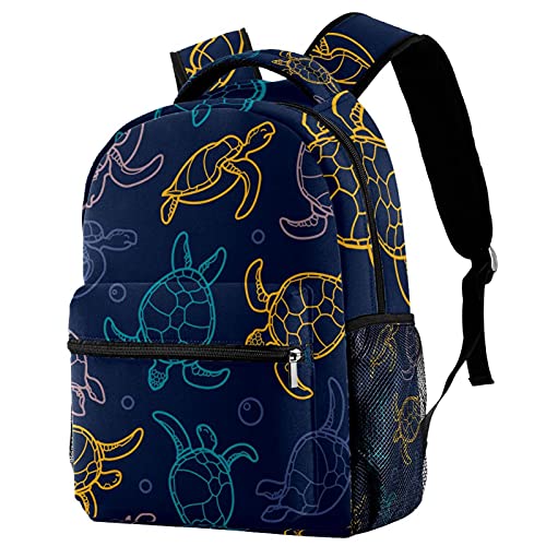 Sac à dos de voyage Tortues marine enfant grand compartiment et gourde accessible