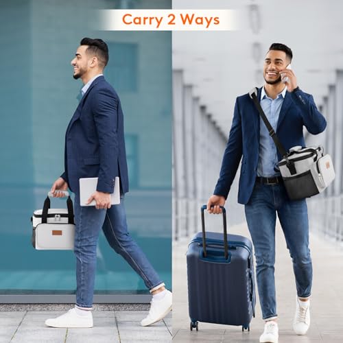 Image of Lifewit Medium Lunch Bag, Insulated Lunch Box, Soft Cooler Cooling Tote for Adult Men Women, Sliver Gray 12-Can (9L)