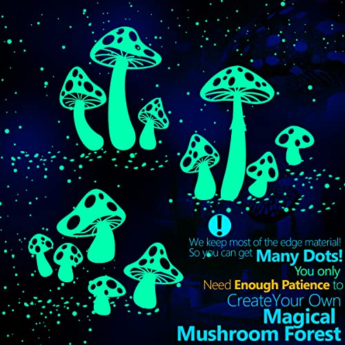 Glow In The Dark Stars - Glow In The Dark Stars For Ceiling - Glow In The Dark Stickers For Ceiling For Wall Decor Murals Decals For Art Decor Ceiling Kids Babys Bedroom Room Decorations (Mushroom) #TOP1