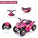 Aosom 6V Kids ATV 4-Wheeler Ride on Car, Electric Motorized Quad Battery Powered Vehicle with Forward/Reverse Switch for 18-36 Months Old Toddlers, Pink