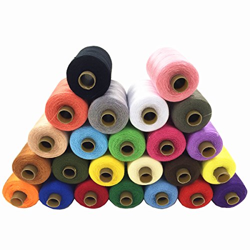 Yahead Sewing Thread Spool 24Pcs Assorted Colors Polyester Sewing Thread Spool 1000 Yards Each #TOP4