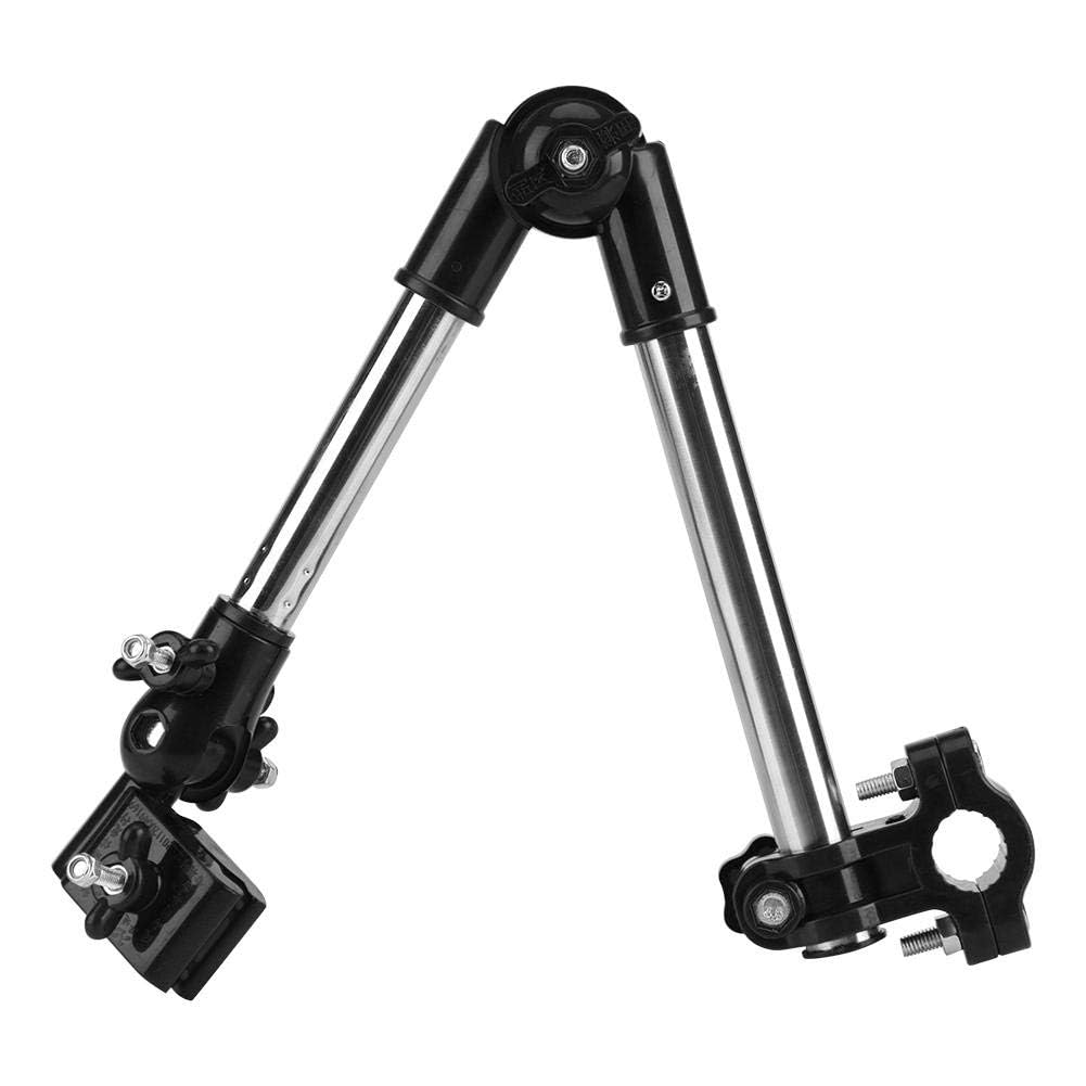 TICFOX Umbrella holder for pram, 360° adjustable umbrella holder, handlebar frame stand, universal for scooter, bicycle, wheelchair, accessories