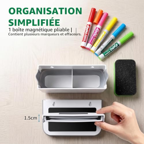 ugescdbi 2 Pièces Porte-Stylos Magnétiques Pliable,Porte Stylo Magnetique, – vue 4