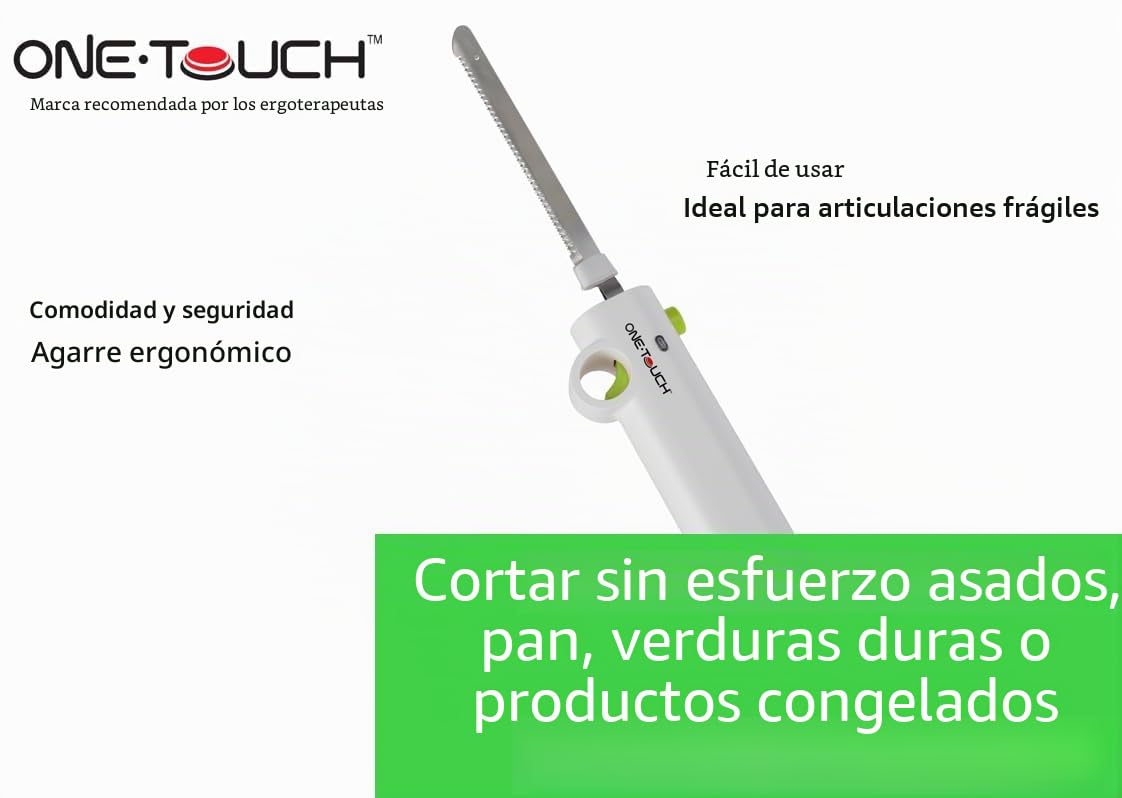 ONE TOUCH KC 157 - Cuchillo eléctrico inalámbrico - Libertad total - Ligero, manejable, potente para cortes precisos sin esfuerzo - Perfecto para personas mayores o con problemas de agarre