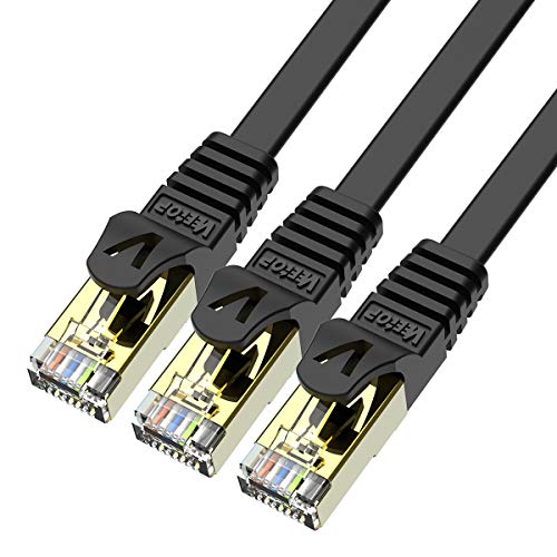 Câble RJ45 Cat 7 plat Veetop 3m résout les pertes de signal Wi-Fi pack de 3