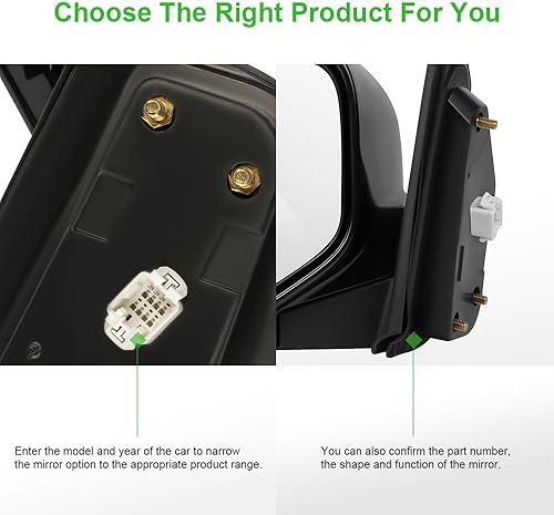 Miniatura 7 de SCITOO Espejo de visión lateral del conductor compatible con Honda RIDGELINE 2006-2007 para Honda RIDGELINE Power Manual Plegable Negro Izquierdo